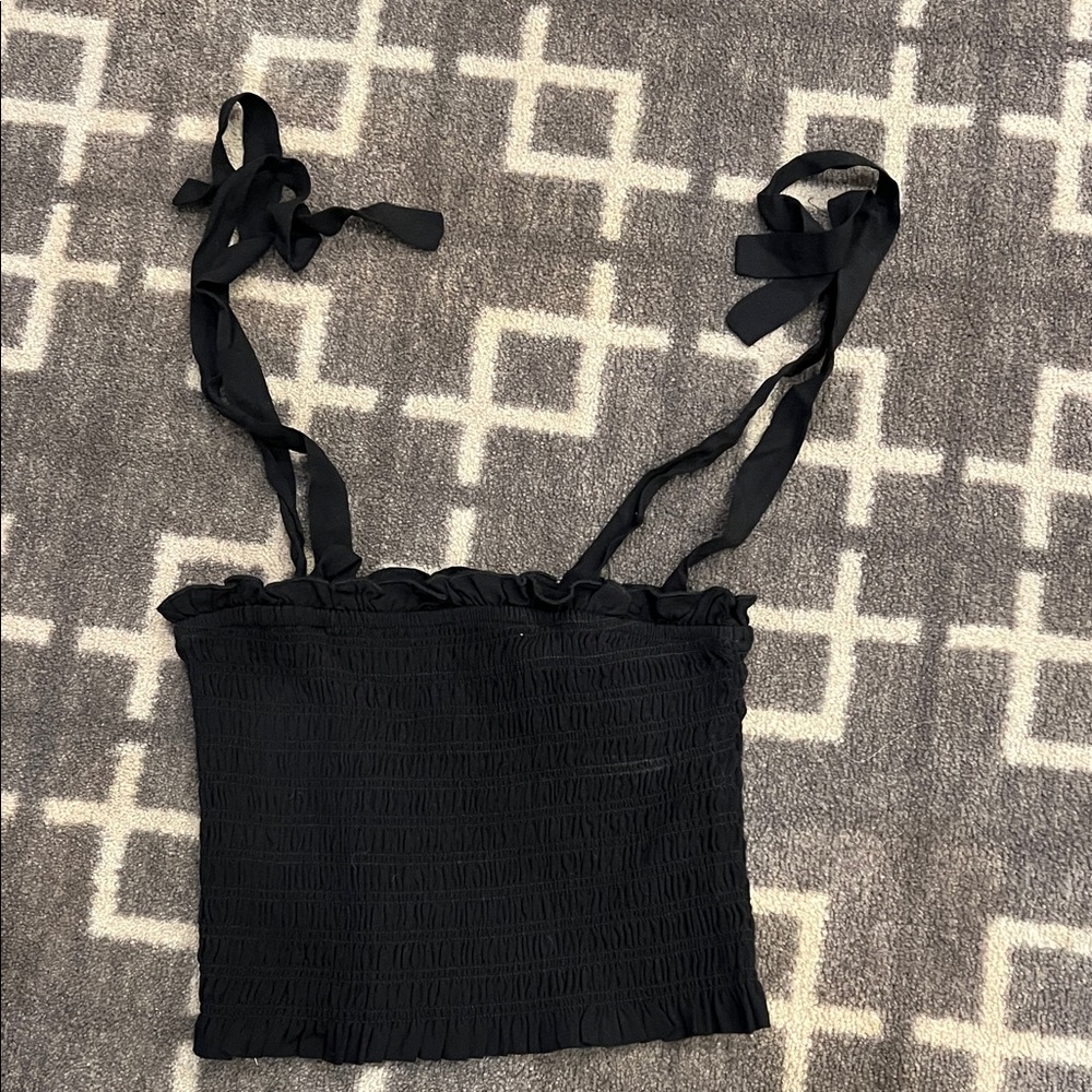 Katie J NYC Black Smocked Camisole